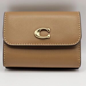 Coach Tan Leather Compact Wallet
